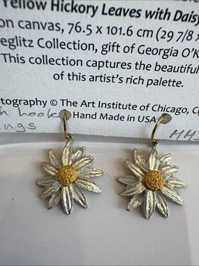Michael Michaud silver and gold Daisy earrings